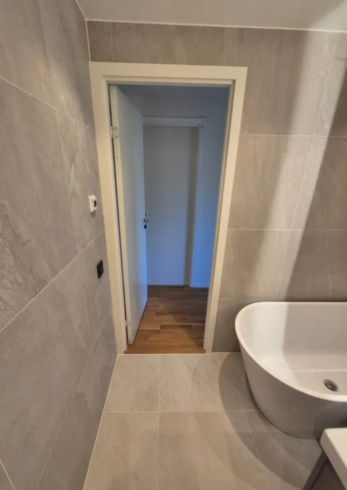 Modernt badrum efter totalrenovering, Partille