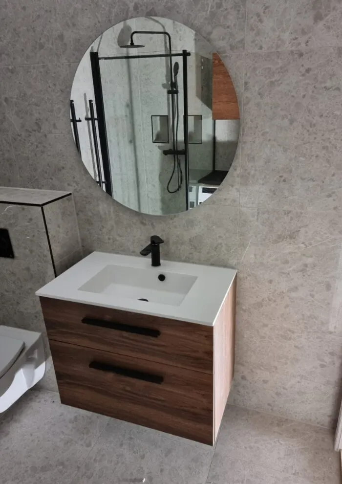 Modernt badrum efter totalrenovering
